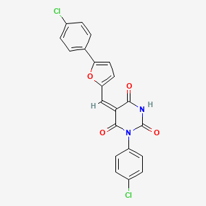 (5E)-1-(4-Chlorophenyl)-5-{[5-(4-chlorophenyl)furan-2-YL]methylidene}-1,3-diazinane-2,4,6-trione