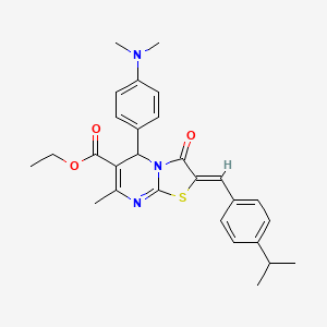 ethyl (2Z)-5-[4-(dimethylamino)phenyl]-7-methyl-3-oxo-2-[4-(propan-2-yl)benzylidene]-2,3-dihydro-5H-[1,3]thiazolo[3,2-a]pyrimidine-6-carboxylate