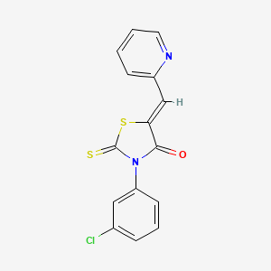 molecular formula C15H9ClN2OS2 B11695991 3-(3-Chlorophenyl)-5-(2-pyridylmethylene)-2-thioxo-1,3-thiazolidin-4-one 