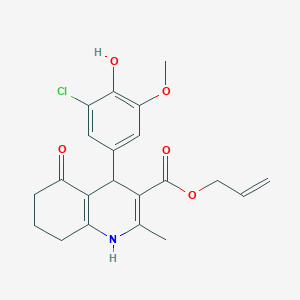 Prop-2-en-1-yl 4-(3-chloro-4-hydroxy-5-methoxyphenyl)-2-methyl-5-oxo-1,4,5,6,7,8-hexahydroquinoline-3-carboxylate