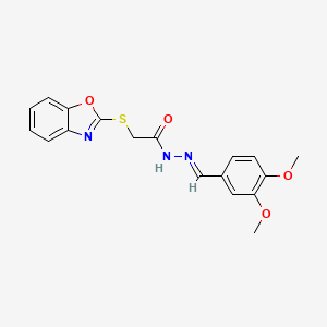 2-(1,3-benzoxazol-2-ylsulfanyl)-N'-[(E)-(3,4-dimethoxyphenyl)methylidene]acetohydrazide