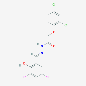 2-(2,4-dichlorophenoxy)-N'-[(E)-(2-hydroxy-3,5-diiodophenyl)methylidene]acetohydrazide