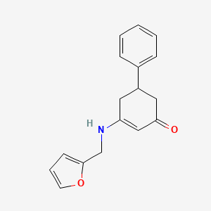 molecular formula C17H17NO2 B11696077 3-[(Furan-2-ylmethyl)amino]-5-phenylcyclohex-2-en-1-one 