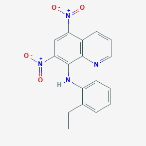 molecular formula C17H14N4O4 B11696125 N-(2-ethylphenyl)-5,7-dinitroquinolin-8-amine 