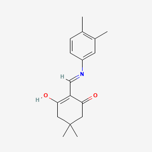 molecular formula C17H21NO2 B11696154 2-{[(3,4-Dimethylphenyl)amino]methylidene}-5,5-dimethylcyclohexane-1,3-dione 