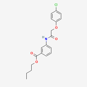 molecular formula C19H20ClNO4 B11696163 Butyl 3-[2-(4-chlorophenoxy)acetamido]benzoate 