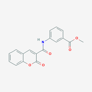 molecular formula C18H13NO5 B11696167 3-[(2-Oxo-2H-chromene-3-carbonyl)-amino]-benzoic acid methyl ester 