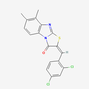 molecular formula C18H12Cl2N2OS B11696173 (2E)-2-(2,4-dichlorobenzylidene)-7,8-dimethyl[1,3]thiazolo[3,2-a]benzimidazol-3(2H)-one 