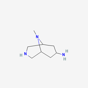 molecular formula C8H17N3 B1169621 3,9-Diazabicyclo[3.3.1]nonan-7-amine,9-methyl-,endo-(9CI) CAS No. 166171-16-0