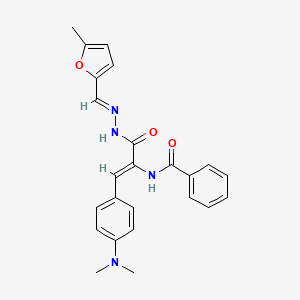 N-[(1Z)-1-[4-(dimethylamino)phenyl]-3-{(2E)-2-[(5-methylfuran-2-yl)methylidene]hydrazinyl}-3-oxoprop-1-en-2-yl]benzamide