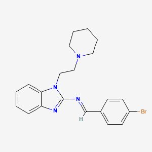 N-[(E)-(4-bromophenyl)methylidene]-1-[2-(piperidin-1-yl)ethyl]-1H-benzimidazol-2-amine