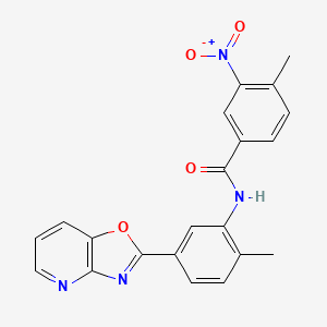 4-Methyl-N-(2-methyl-5-{[1,3]oxazolo[4,5-B]pyridin-2-YL}phenyl)-3-nitrobenzamide