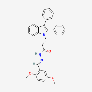 N'-[(E)-(2,5-dimethoxyphenyl)methylidene]-3-(2,3-diphenyl-1H-indol-1-yl)propanehydrazide