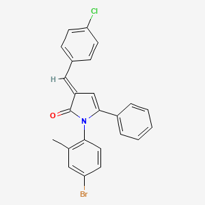 molecular formula C24H17BrClNO B11696273 (3E)-1-(4-bromo-2-methylphenyl)-3-(4-chlorobenzylidene)-5-phenyl-1,3-dihydro-2H-pyrrol-2-one 