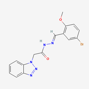 2-(1H-1,2,3-benzotriazol-1-yl)-N'-[(E)-(5-bromo-2-methoxyphenyl)methylidene]acetohydrazide