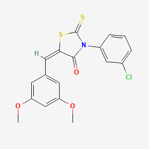 molecular formula C18H14ClNO3S2 B11696314 (5E)-3-(3-chlorophenyl)-5-(3,5-dimethoxybenzylidene)-2-thioxo-1,3-thiazolidin-4-one 