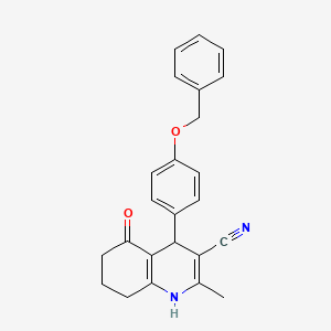 molecular formula C24H22N2O2 B11696316 4-[4-(Benzyloxy)phenyl]-2-methyl-5-oxo-1,4,5,6,7,8-hexahydroquinoline-3-carbonitrile CAS No. 314051-90-6