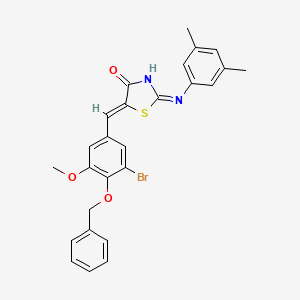 (2E,5Z)-5-[4-(benzyloxy)-3-bromo-5-methoxybenzylidene]-2-[(3,5-dimethylphenyl)imino]-1,3-thiazolidin-4-one