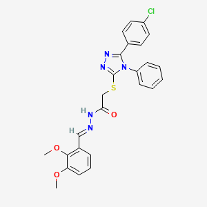 2-{[5-(4-chlorophenyl)-4-phenyl-4H-1,2,4-triazol-3-yl]sulfanyl}-N'-[(E)-(2,3-dimethoxyphenyl)methylidene]acetohydrazide