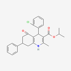 Propan-2-yl 4-(2-chlorophenyl)-2-methyl-5-oxo-7-phenyl-1,4,5,6,7,8-hexahydroquinoline-3-carboxylate