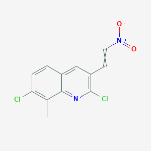 molecular formula C12H9Cl2N2O2 B1169633 2,7-Dichloro-8-methyl-3-(2-nitroethenyl)quinoline CAS No. 182050-54-0