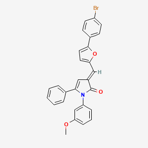 molecular formula C28H20BrNO3 B11696370 (3E)-3-{[5-(4-bromophenyl)furan-2-yl]methylidene}-1-(3-methoxyphenyl)-5-phenyl-1,3-dihydro-2H-pyrrol-2-one 