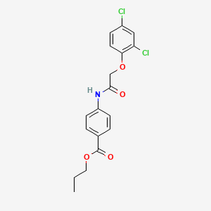 molecular formula C18H17Cl2NO4 B11696378 Propyl 4-{[(2,4-dichlorophenoxy)acetyl]amino}benzoate 