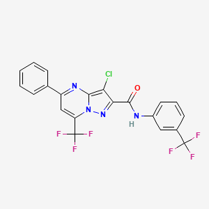 3-chloro-5-phenyl-7-(trifluoromethyl)-N-[3-(trifluoromethyl)phenyl]pyrazolo[1,5-a]pyrimidine-2-carboxamide