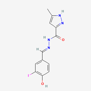 N'-[(E)-(4-hydroxy-3-iodophenyl)methylidene]-3-methyl-1H-pyrazole-5-carbohydrazide