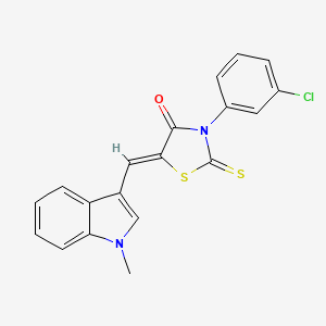 (5Z)-3-(3-chlorophenyl)-5-[(1-methyl-1H-indol-3-yl)methylidene]-2-thioxo-1,3-thiazolidin-4-one