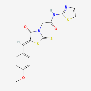 2-[(5Z)-5-[(4-methoxyphenyl)methylidene]-4-oxo-2-sulfanylidene-1,3-thiazolidin-3-yl]-N-(1,3-thiazol-2-yl)acetamide