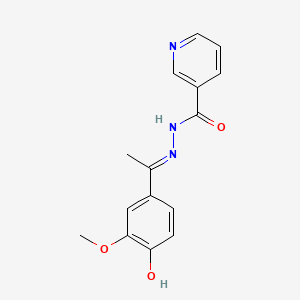 molecular formula C15H15N3O3 B11696422 N'-[(1E)-1-(4-Hydroxy-3-methoxyphenyl)ethylidene]pyridine-3-carbohydrazide 