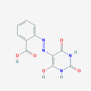 molecular formula C11H8N4O5 B11696431 2-[2-(2,4,6-trioxotetrahydropyrimidin-5(2H)-ylidene)hydrazinyl]benzoic acid 