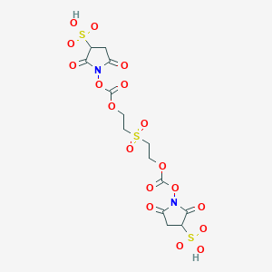 molecular formula C14H16N2O18S3 B1169644 Bis[2-(sulphosuccinimidooxycarbonyloxy)ethyl]sulphone CAS No. 161011-72-9