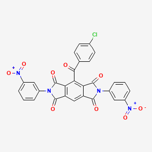 molecular formula C29H13ClN4O9 B11696461 4-[(4-chlorophenyl)carbonyl]-2,6-bis(3-nitrophenyl)pyrrolo[3,4-f]isoindole-1,3,5,7(2H,6H)-tetrone 