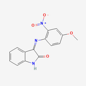 (3Z)-3-[(4-methoxy-2-nitrophenyl)imino]-1,3-dihydro-2H-indol-2-one