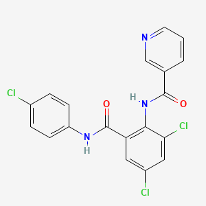 N-{2,4-dichloro-6-[(4-chlorophenyl)carbamoyl]phenyl}pyridine-3-carboxamide