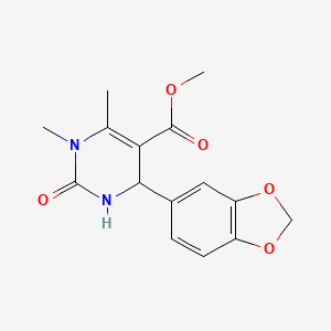 Methyl 4-(1,3-benzodioxol-5-yl)-1,6-dimethyl-2-oxo-1,2,3,4-tetrahydropyrimidine-5-carboxylate