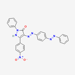 (4Z)-5-(4-nitrophenyl)-2-phenyl-4-(2-{4-[(E)-phenyldiazenyl]phenyl}hydrazinylidene)-2,4-dihydro-3H-pyrazol-3-one