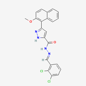 molecular formula C22H16Cl2N4O2 B11696625 N'-[(E)-(2,3-Dichlorophenyl)methylidene]-3-(2-methoxy-1-naphthyl)-1H-pyrazole-5-carbohydrazide 