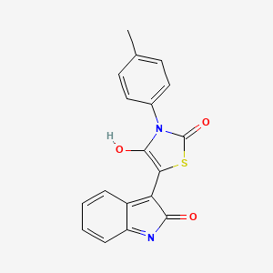 (5Z)-3-(4-methylphenyl)-5-(2-oxo-1,2-dihydro-3H-indol-3-ylidene)-1,3-thiazolidine-2,4-dione