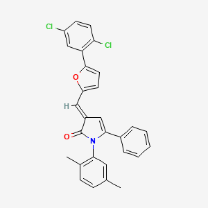 (3E)-3-{[5-(2,5-dichlorophenyl)furan-2-yl]methylidene}-1-(2,5-dimethylphenyl)-5-phenyl-1,3-dihydro-2H-pyrrol-2-one