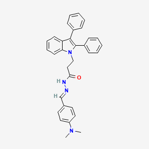 (E)-N'-(4-(dimethylamino)benzylidene)-3-(2,3-diphenyl-1H-indol-1-yl)propanehydrazide