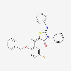 (2Z,5E)-5-[2-(benzyloxy)-5-bromobenzylidene]-3-phenyl-2-(phenylimino)-1,3-thiazolidin-4-one