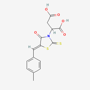 2-[(5Z)-5-[(4-methylphenyl)methylidene]-4-oxo-2-sulfanylidene-1,3-thiazolidin-3-yl]butanedioic acid