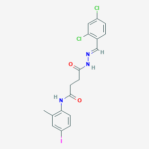 4-[(2E)-2-(2,4-dichlorobenzylidene)hydrazinyl]-N-(4-iodo-2-methylphenyl)-4-oxobutanamide