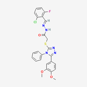 N'-[(E)-(2-chloro-6-fluorophenyl)methylidene]-2-{[5-(3,4-dimethoxyphenyl)-4-phenyl-4H-1,2,4-triazol-3-yl]sulfanyl}acetohydrazide