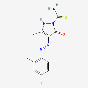 (4Z)-4-[2-(4-iodo-2-methylphenyl)hydrazinylidene]-3-methyl-5-oxo-4,5-dihydro-1H-pyrazole-1-carbothioamide