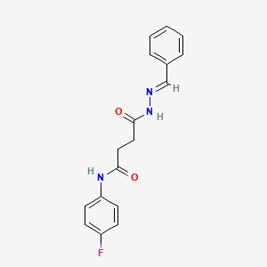 molecular formula C17H16FN3O2 B11696788 4-[(2E)-2-benzylidenehydrazino]-N-(4-fluorophenyl)-4-oxobutanamide 