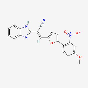 (2E)-2-(1H-benzimidazol-2-yl)-3-[5-(4-methoxy-2-nitrophenyl)furan-2-yl]prop-2-enenitrile